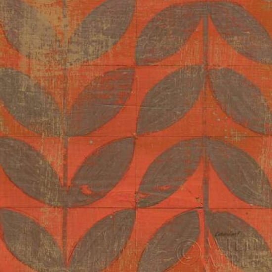 Orange Gold Leaves Canvas Art - Kathrine Lovell (24 x 24)