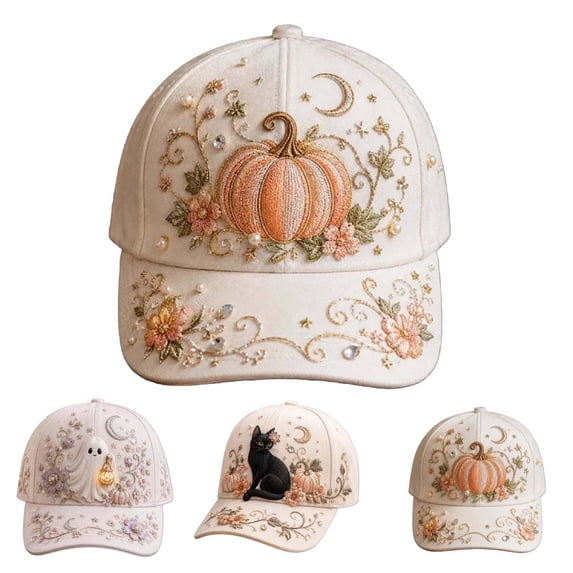 Orange Golf Dad Hat Women's Halloween Printed Baseball Cap Cotton Adjustable Size for Running Workouts and Outdoor Activities All Seasons One Size