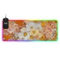 thumbnail image 1 of Orange Gradient Watercolor Flower Wireless Charging RGB Gaming Mouse Pad Large Keyboard Mat Rubber Base 13 Light Modes, 1 of 6