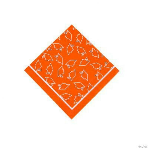 Orange Graduation Bev Nap - Party Supplies - 50 Pieces