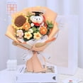 thumbnail image 1 of Orange Graduation Gift Set - Knitted Floral Arrangement with Teddy Bear & Gift Bag, Long-Lasting Graduation Present for Students & Friends, 1 of 6