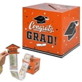 thumbnail image 1 of Orange Graduation Money Gift Box – DIY “GRAD” Themed Banknote Extraction Card Holder for Parties, 1 of 9