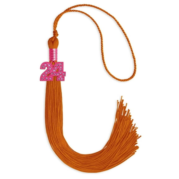 Endea Graduation Orange Graduation Tassel with Pink Bling Charm