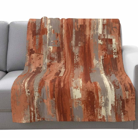 Orange Graffiti Art Fleece Throw Blanket Lightweight Abstract Distressed Ombre Painting Texture Fuzzy Flannel Throws Super Soft Cozy Flannel Blanket for Couch, Sofa, Bed, Travel 50"x60"