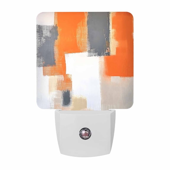 Orange Graffiti Plug-in LED Night Lights Abstract Art Auto Dusk-to-Dawn Sensor for Bedroom, Bathroom, Kitchen, Nursery, Hallway, Stairs, Wall Home Decor