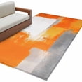 thumbnail image 1 of Orange Gray Area&nbsp;Rug 4x6ft Graffiti Art Geometric Mottled Texture Abstract Non-Slip&nbsp;Washable Square&nbsp;Rugs Soft Felt Indoor Floor Mat for Bedroom Kitchen Living Room Bathroom, 1 of 9