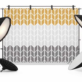 Orange Gray Backdrop for Photography, Chevron Abstract Geometric Modern Art Photo Backdrop Portrait Background Party Banner Photo Backgrounds for Studio Booth Props, 7x5ft