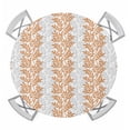thumbnail image 1 of Orange Gray Botanical Round Tablecloth for 45-54 Inch Tables,Fitted Table Cover with Elastic Edge,Pastoral Spring Summer Leaf Aesthetics Waterproof Outdoor Table Cloth Protector for Patio Dinner, 1 of 9