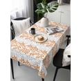 thumbnail image 1 of Orange Gray Botanical Tablecloth Rectangle Table Cloths 54x108, Waterproof Tablecloth Outdoor Table Cloth, Pastoral Spring Summer Leaf Aesthetics Washable Table Cover for Kitchen Dinning Party, 1 of 8