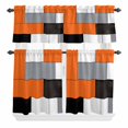 thumbnail image 1 of Orange Gray Curtain Valances Set Abstract Color Block Geometric Modern Kitchen Curtains 36&nbsp;inch Length Rod Pocket Valance and Tiers 3 Piece Set Small Bedroom Bathroom Laundry Decor, 1 of 9
