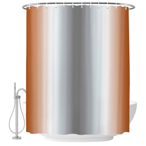 Orange Gray Fabric Shower Curtain Abstract Gradient Color Washable Shower Curtains for Bathroom, Waterproof Bath Curtain with Hooks Home Decor 36x72in