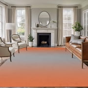 Orange Gray Ombre 5'x8' Area Rug for Living Room, Modern Gradient Abstract Art Washable Non-Slip Rugs for Bedroom Nursery Dining Room, StainResistant Low-Pile Kitchen Carpet Large Entryway Rugs