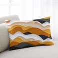 thumbnail image 1 of Orange Gray Ombre Queen Size Pillow Cover, Pillowcase Protectors with Zipper, Breathable Decorative Throw Pillow Case Cover, Modern Geometric Moire Abstract Art Pillow Shams for Couch Sofa 20x30Inch, 1 of 8