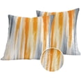 thumbnail image 1 of Orange Gray Outdoor Pillow Covers 26x26 Set of 2,Waterproof Patio Throw Pillowcase Protectors,Retro Country Abstract Ombre Aesthetic Decorative Pillow Shams Cushion Covers for Seat Bed Couch Sofa, 1 of 8