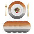 thumbnail image 1 of Orange Gray Round 15 Inch Placemats Set of 4, Farmhouse Retro Gradient Wooden Grain HeatResistant Non Slip Place Mats for Dining Table, Wipeable Braided Kitchen Table Mats for Housewarming, 1 of 9