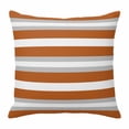 thumbnail image 1 of Orange Gray Stripe Throw Pillow Cover Abstract Cotton Linen Cushion Cover Throw Pillow Case with Invisible Zipper for Couch Sofa Bed Chair Car 20x20 Inch, 1 of 9