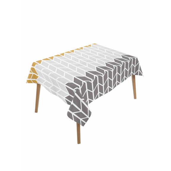 Orange Gray Table Cloth 60x102 Inch Rectangle, Chevron Abstract Geometric Modern Art Waterproof Tablecloth Washable Table Cover for Party Picnic Dinner Decor
