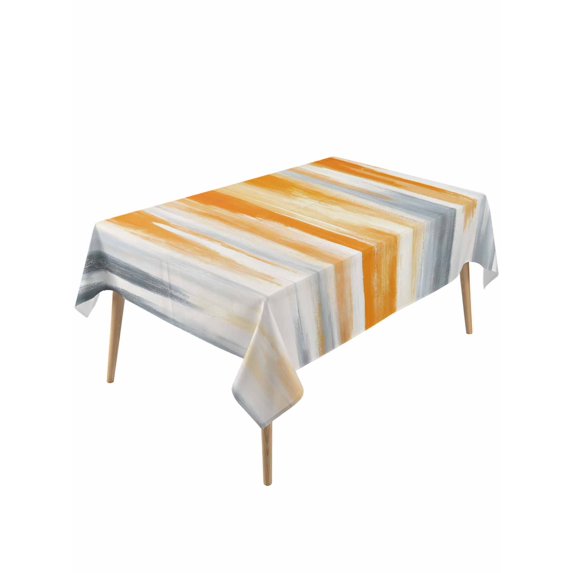 Orange Gray Table Cloth, Waterproof Tablecloth for Rectangle Tables, Retro Country Abstract Ombre Aesthetic Reusable Washable Fabric Table Cover for Restaurant Kitchen Dining Tables 60"x120"
