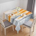 thumbnail image 1 of Orange Gray Table Cloth Waterproof Tablecloths, Retro Country Abstract Ombre Aesthetic Tablecloth Dining Table Cover for Kitchen Party Tabletop Outdoor, Square Tablecloth 54x54 Inch, 1 of 9