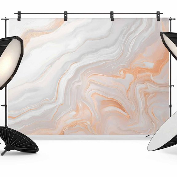 Orange Gray White Backdrop for Photoshoot,Photography Photo Studio Background Wall Backdrop,Modern Farmhouse Abstract Marble Back Drop Banner Panel for Portraits Wedding Party Live Streaming 7x5Ft