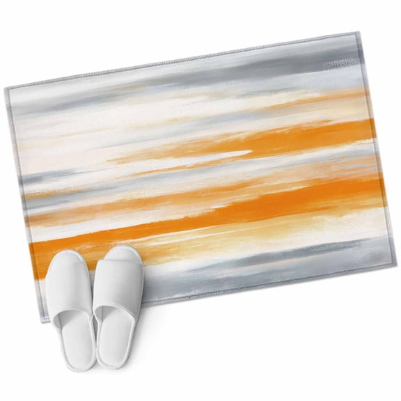 Orange Gray White Large Area Rugs for Bedroom Living Room, Soft Non Slip Carpet Bedside Rug, Farmhouse Abstract Ombre Texture Rectangular Floor Cover Kitchen Accent Rug 2'x3' for Dining Room/Office