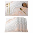 thumbnail image 1 of Orange Gray White Placemats Set of 4, Modern Farmhouse Abstract Marble Placemats for Dining Table, Place Mats for Kitchen Tabletop, Waterproof Wipeable Dining Table Mats Set, 1 of 9
