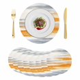thumbnail image 1 of Orange Gray White Round 13 Inch Placemats Set of 8, Farmhouse Abstract Ombre Texture HeatResistant Non Slip Place Mats for Dining Table, Wipeable Braided Kitchen Table Mats for Housewarming, 1 of 9