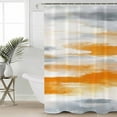 thumbnail image 1 of Orange Gray White Shower Curtain Set, Waterproof Shower Curtains for Bathroom, Farmhouse Abstract Ombre Texture Washable Fabric Cloth Bath Curtain for Bathtub Decoration with Hooks 48x72 Inches, 1 of 6