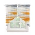 thumbnail image 1 of Orange Gray White Swag Valances for Windows, Farmhouse Abstract Ombre Texture Rod Pocket Sheer Valances for Large Windows, Swag Toppers Light Filtering for Kitchen Living Room 2 Panels 36''x45'', 1 of 6