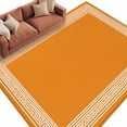 thumbnail image 1 of Orange Greek Key Large Area Rugs for Bedroom Living Room, Soft Non Slip Carpet Bedside Rug, White Greece Ancient Farmhouse Geo Rectangular Floor Cover Kitchen Accent Rug 8'x10' for Dining Room/Office, 1 of 9