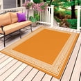 thumbnail image 1 of Orange Greek Key Outdoor Rug for Patio/Deck/Porch, Non-Slip Large Area Rug 6 x 9 Ft, White Greece Ancient Farmhouse Geo Indoor Outdoor Rugs Washable Area Rugs, Reversible Camping Rug Carpet Runner, 1 of 8