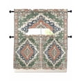 thumbnail image 1 of Orange Green Boho Swag Curtains for Living Room/Bedroom Windows, Medieval Vintage Ethnic Floral Abstract Kitchen Curtains and Valances Set 36 Inch Length, Light Filtering Swags Valance Curtain Panels, 1 of 5