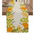 thumbnail image 1 of Orange Green Botanical Burlap-Cotton Table Runner 72 Inches Long,Welcome Fall Botanical Rustic Farmhouse Table Runners,Outdoor Dining Tablecloths Decor for Baby Shower Party Wedding 13x72, 1 of 9