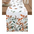 thumbnail image 1 of Orange Green Botanical Burlap-Cotton Table Runner 90 Inches Long,Vintage Pastoral Leaf Farmhouse Table Runners,Outdoor Dining Tablecloths Decor for Baby Shower Party Wedding 13x90, 1 of 9