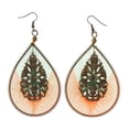 thumbnail image 1 of Orange & Green Colored Fabric Dangle-Earrings #LQE1985, 1 of 2