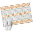 thumbnail image 1 of Orange Green Ethnic Tribe Entryway Rug 2x3 Area Rug Washable Indoor Doormat Small Bathroom Rugs Non-Slip Low Pile Accent Throw Rugs Boho Traditional Geometric Floor Carpet for Kitchen Bedroom, 1 of 9