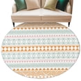 thumbnail image 1 of Orange Green Ethnic Tribe Round Area Rug 5ft Washable Large Round Rug for Living Room, Soft Non-Slip Circle Rugs for Dining Room, Boho Traditional Geometric Floor Carpet for Bedroom Entryway Office, 1 of 9