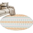 thumbnail image 1 of Orange Green Ethnic Tribe Round Rug 3ft Area Rug Washable Soft Non-Slip 3' Circle Low Pile Rugs Boho Traditional Geometric Carpet for Bedroom Living Room Entryway Home Office Dining Room, 1 of 9