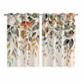 thumbnail image 1 of Orange Green Eucalyptus Leaves Kitchen Curtains 63 Inch Length, Fall Botanical Rustic Grommet Top Bedroom Living Room Curtains, Light Filtering Cafe Curtain Drapes 2 Panels Set 104''x63'', 1 of 9