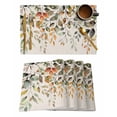 thumbnail image 1 of Orange Green Eucalyptus Leaves Placemats Set of 6, Fall Botanical Rustic Placemats for Dining Table, Place Mats for Kitchen Tabletop, Waterproof Wipeable Dining Table Mats Set, 1 of 9