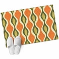 thumbnail image 1 of Orange Green Geometric Large Area Rugs for Bedroom Living Room, Soft Non Slip Carpet Bedside Rug, Abstract Moire Contemporary Rectangular Floor Cover Kitchen Accent Rug 2'x3' for Dining Room/Office, 1 of 9
