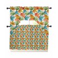 thumbnail image 1 of Orange Green Maple Leaf Fall Swag Curtains for Living Room/Bedroom Windows, Retro Botanical Watercolor Kitchen Curtains and Valances Set 36 Inch Length, Light Filtering Swags Valance Curtain Panels, 1 of 5