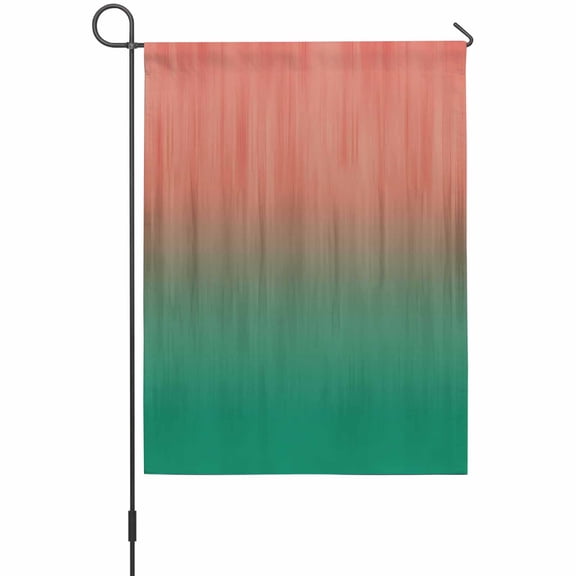 Orange Green Ombre Garden Flag 12 x 18 Inches, Contemporary Gradient Abstract Weather Proof Outdoor Patio Flags Double Sided Small Garden Decoration for Yard Outside Home