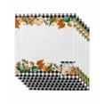 thumbnail image 1 of Orange Green Pumpkins Fall Cloth Napkins Set of 6, Black White Plaid Thanksgiving Washable Reusable Dinner Cocktail Napkin for Kitchen Party Wedding Banquet Holiday Baby Shower Table Decor, 1 of 7