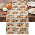 thumbnail image 1 of Orange Green Pumpkins Fall Table Runner - 72 Inch Long Thanksgiving Gray Checkered Cotton and Linen Blended Dress Scarves Farmhouse Table Runner for Kitchen Dining, Coffee Table, 13" x 72", 1 of 8