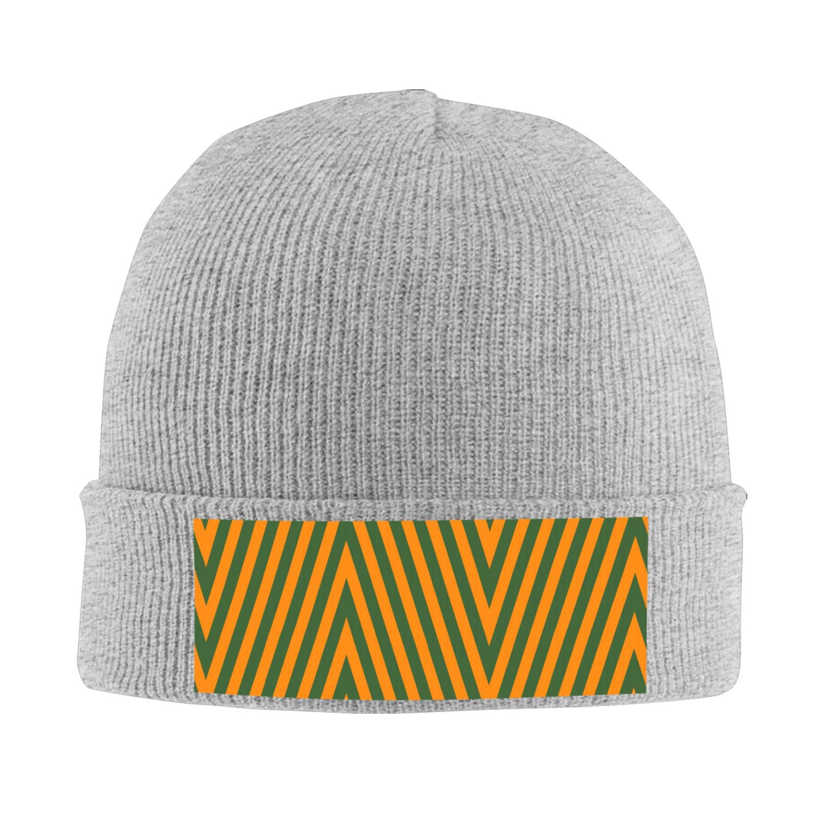 Orange Green Stripe Winter Beanie Hats for Men Women Warm  display picture 1