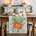thumbnail image 1 of Orange Green Table Runner, Autumn Thanksgiving Kitchen Dining Table Decoration for Home Party Decor 13x72 Inches, 1 of 9