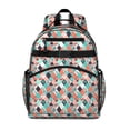 thumbnail image 1 of Orange Green White Checkerboard Checkered Pattern Backpack for School,Cute School Bag,Schoolbag with Adjustable Shoulder Straps & Padded Back,15.25"x11.5"x5.25", 1 of 4