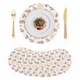thumbnail image 1 of Orange Green Yellow Botanical Round 15 Inch Placemats Set of 8, Fall Maple Leaf HeatResistant Non Slip Place Mats for Dining Table, Wipeable Braided Kitchen Table Mats for Housewarming, 1 of 9