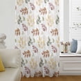 thumbnail image 1 of Orange Green Yellow Botanical Semi Sheer Curtains Drapes for Living Room, Bedroom, French Doors Window 108 Inches Long, Fall Maple Leaf Rod Pocket Chiffon Curtain Drapery Voile Draperies Panel, 1 of 6
